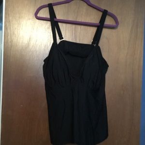 Black Tankini Top with Underwire Size 20